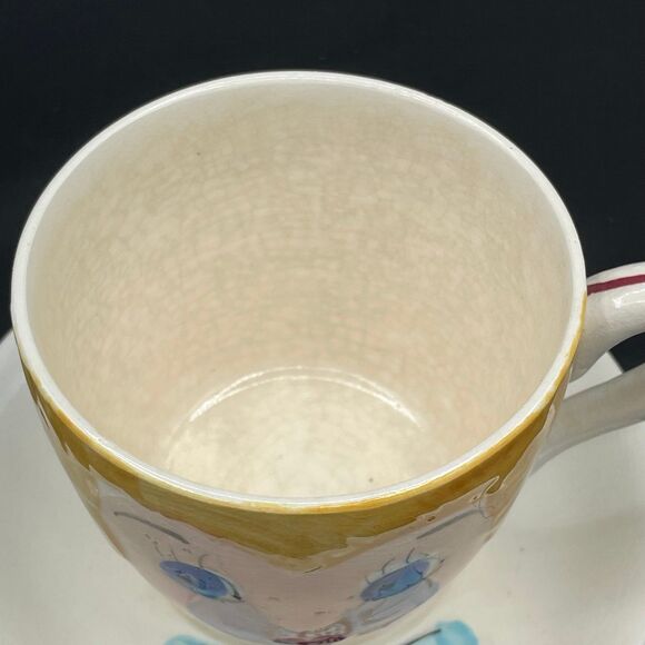 Vintage Mom & Pop Teacups Mugs w/ Matching Bow Saucers 1950s Relco Mid-Century - Picture 8 of 11